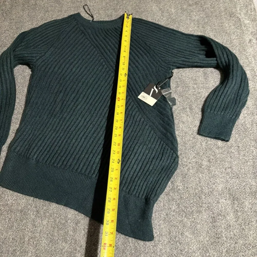 Simply Vera Vera Wang Sweater Womens M Green Pullover Chunky Knit NEW NWT